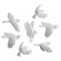 The decoration is wall, plaster panel "birds" 7 pcs, white