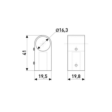 Railing holder Standard 307, D-16 mm, Z-1 D-16-4