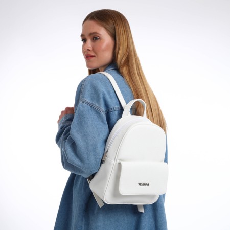 Women's backpack city, Textura, white color-9