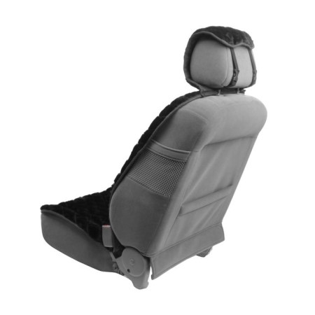 Front seat, artificial fur, rhombus, size 55 x 135 cm, black-3