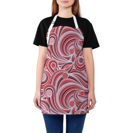 Apron kitchen with a photo print "Pink waves", adjustable, size OS