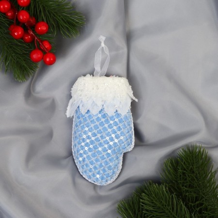Jewelry "Elite Mittens" 7x12 cm, blue and blue