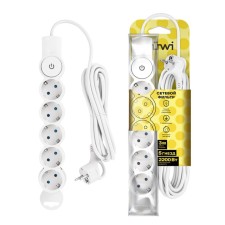Network filter, 5 nests, 3m, s/h, with curtains, with an off, 2200W, 10A, Bel, 32576 5, Duwi