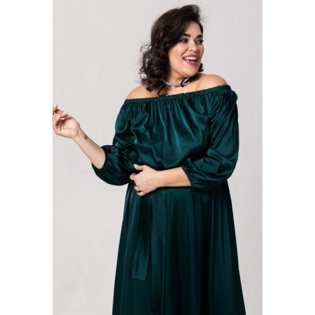 Female dress, size 56, green color-3