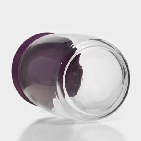 Bank for bulk products glass cesni, 1.1 l, lilac plastic lid-3