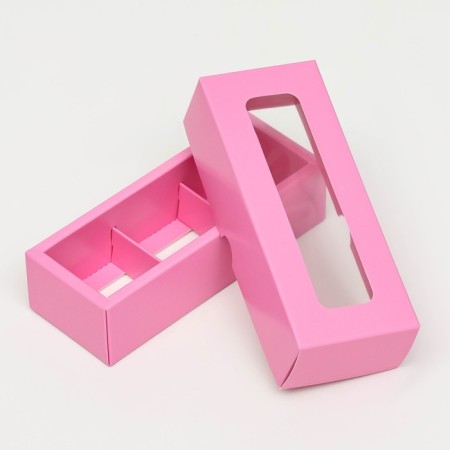 Folding box for 3 sweets, 13.7 x 5.5 x 3.5 cm, pink-3