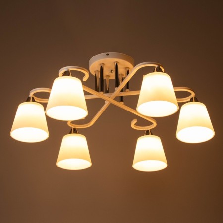Lyberti chandelier 6x60W E27 white 64x64x27cm-2