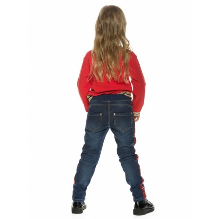 Pants for girls, height 110 cm, dark blue color-3