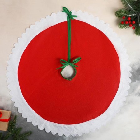 Polyanka under the tree "White ruffles" 60 cm, red