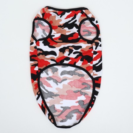T -shirt for animals, 2xl (ds 45, og 55 cm), red camouflage-1