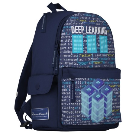 Youth backpack 40 x 30 x 17 cm, Bruno Visconti 12-003 + Penal, Deep Learning, Blue-1