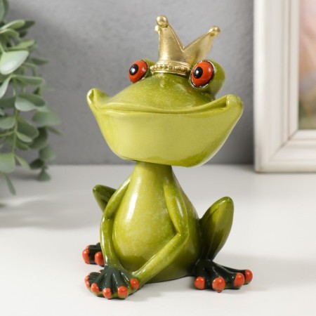 Souvenir Polystone Lak "Frog - Princess" Head on the spring 14.5x11x8.2 cm-3