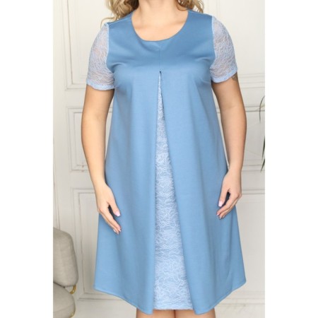 Women's dress, size 52, blue color-4