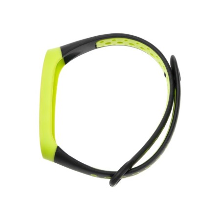 Mi Band 3/4 Luazon fitness bracelet strap, with perforation, black and green-2