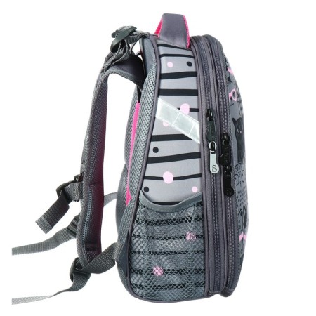 School backpack 38 x 30 x 16 cm, ergonomic back, stavia "cat family", gray-3
