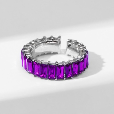 Ring "Trend" parallel, purple color in silver, dimensionless (from 17 size)-1
