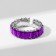 Ring "Trend" parallel, purple color in silver, dimensionless (from 17 size)