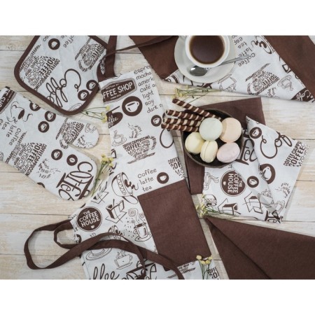 Serving napkin Coffee, size 40x40 cm, brown color-2