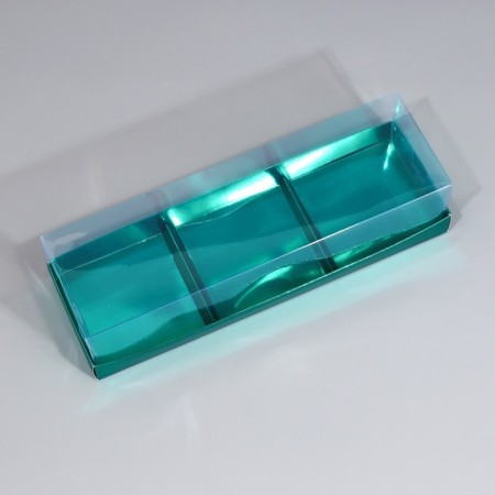 Confectionery box for mousse cakes "turquoise", 27 x 8.6 x 6.5 cm-1