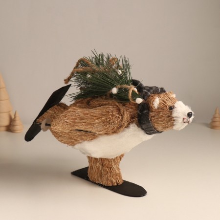 Decor "Misha is skiing with a Christmas tree" 19x28x15 cm