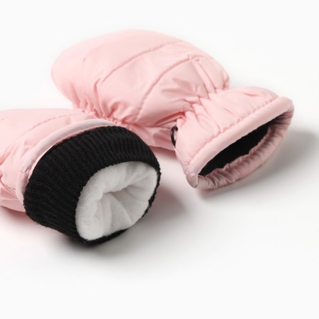 Mittens of winter children's minku, pink color, 15cm-2