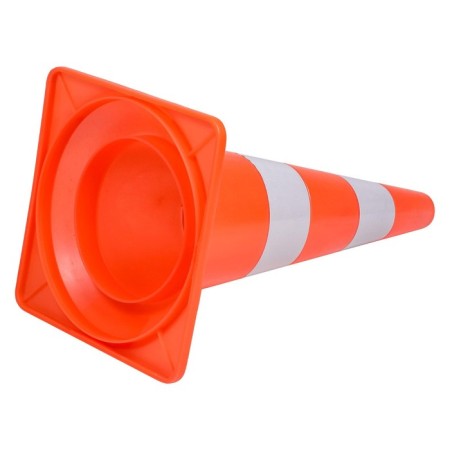 The cone is road, soft, 520 mm, two reflective stripes, Airline-1