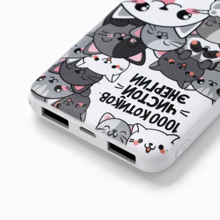 Set of mask, headphones vacuum and external battery (5000 MAH) “Kitty”, 20.5 x 16.5 cm-5