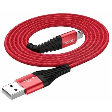 Hoco X38, USB cable - Type -C, 3 A, 1 m, nylon, red-3