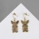 Earrings "Bunny" skeletons, x -rays, colored in gold