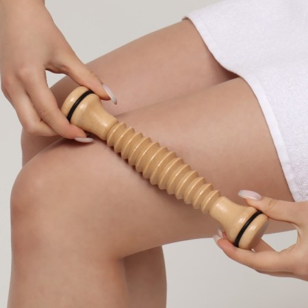 The massage "Skating", universal, D 4 × 22 cm, with thread, wooden-1