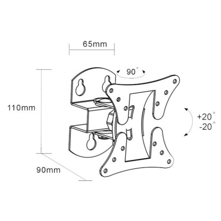ARM Media LCD-101 Black 10 "-26" Max.30kg Nastya turn and NAKL-1