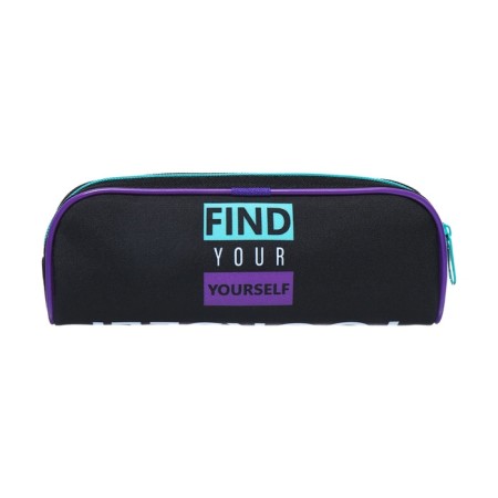 Penal soft, 1 department, 80 x 210 x 40 mm, voluminous, Hatber, "Find yourself" black NPK_65231-2