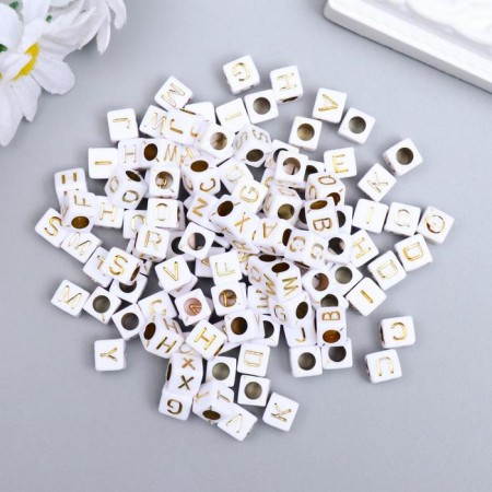 Beads for creativity plastic "Letters on the cube" set of 20 g, mix 0.6x0.6 cm