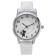 Women's watch "cat", d-2.8 cm, white strap